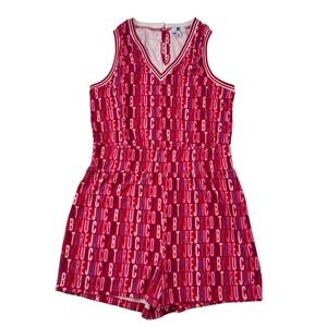 Juicy Couture Women's XL XLARGE Terry Cloth Logo Romper Shorts Pink Multicolor